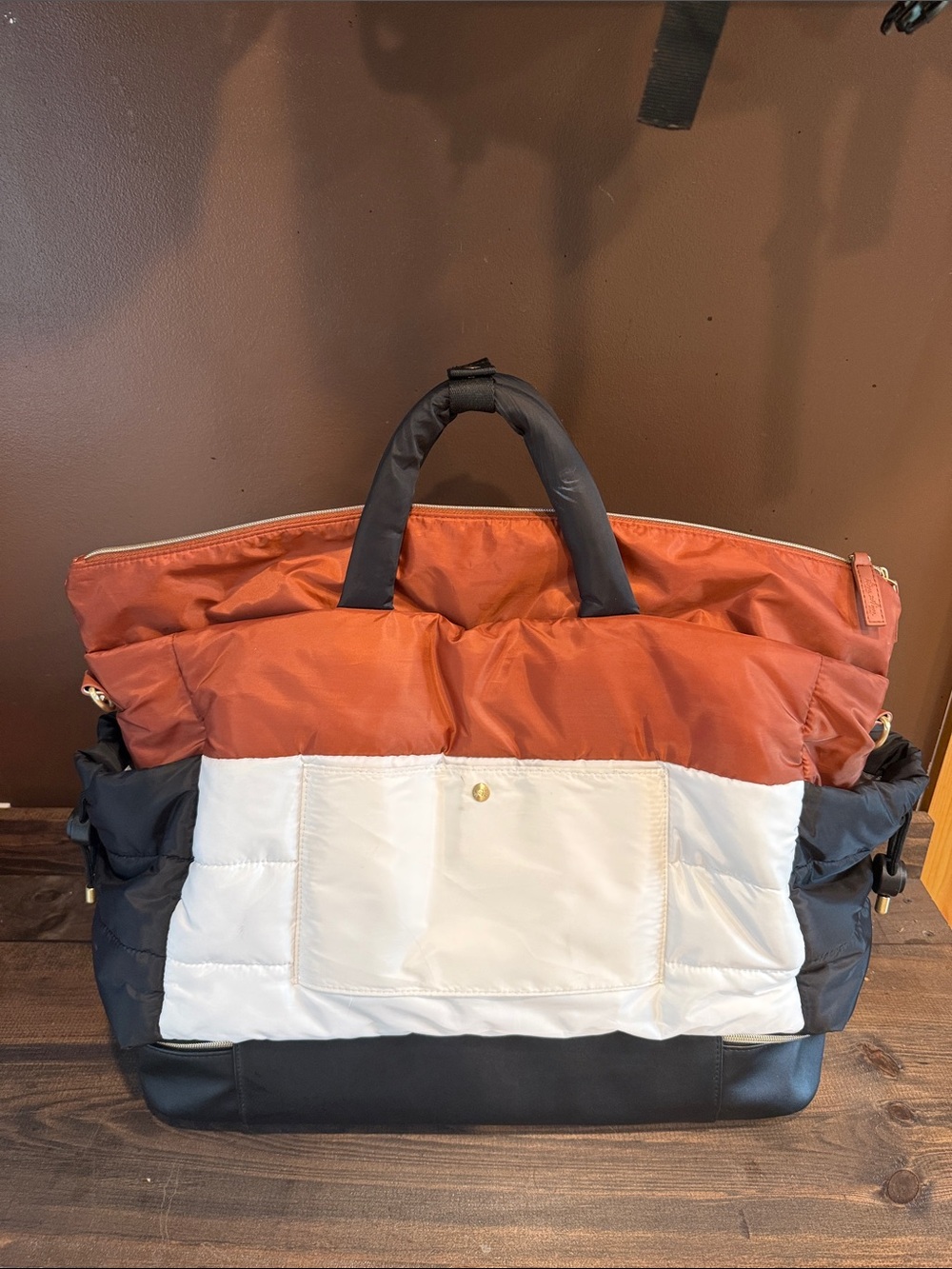 Itzy Ritzy Colorblock Baby Bag in Rust, Cream & Black - Picture 2 of 4
